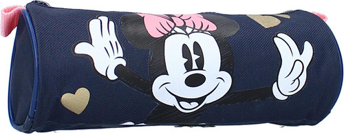 Minnie Mouse Barrel Pencil Case Navy Blue and Pink