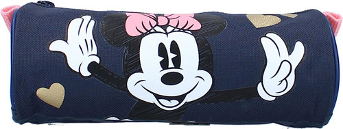 Minnie Mouse Barrel Pencil Case Navy Blue and Pink