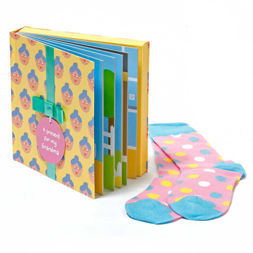 'A Present for my Grandma' Hardback Book with a Pair of Socks