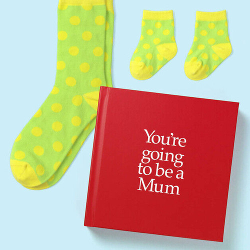 'You're Going to be a Mum' Hardback Book with Two Pairs of Socks