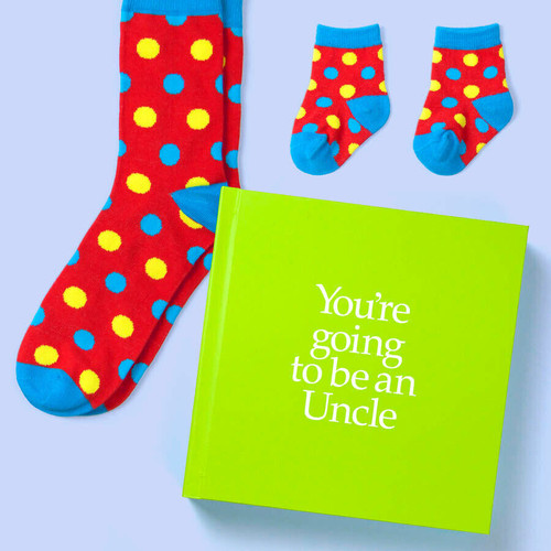 'You're Going to be an Uncle' Hardback Book with Two Pairs of Socks