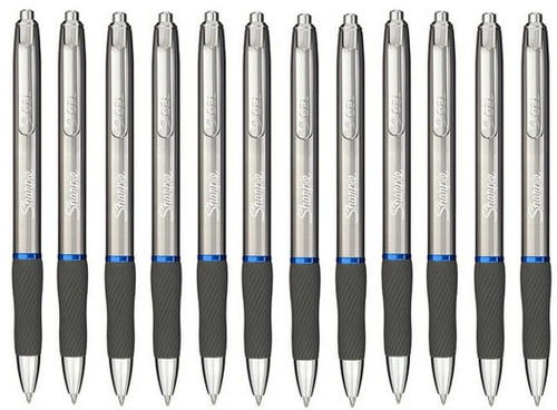 Sharpie S-Gel, Gel Pen with Blue Ink in Gun Metal Grey, 12 Pack