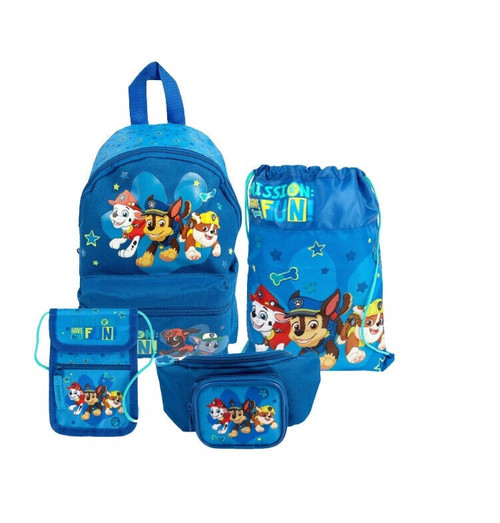 Paw Patrol 4 Piece Set with Small Backpack, Wallet, Gym Bag and Waist Bag