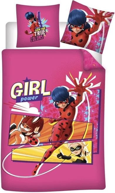 Miraculous Ladybug 'Girl Power' Duvet Cover and Pillow Case Single (US Twin)