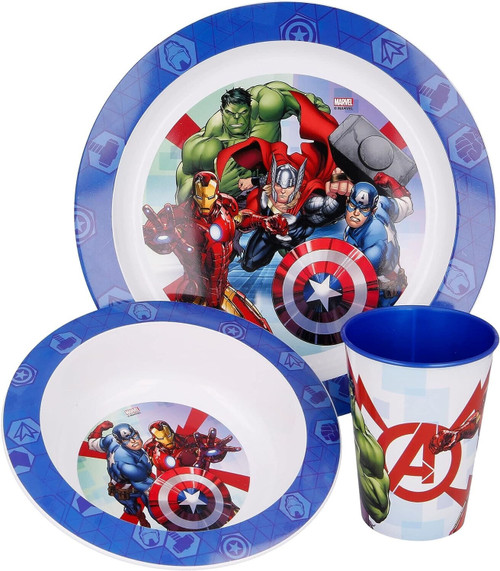 Avengers Rolling Thunder 3 Piece Meal Set Plate, Bowl and Tumbler