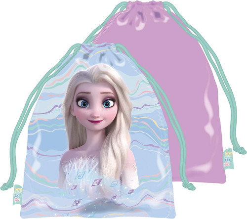 Disney Frozen Small Drawstring Bag for Lunch, Gym, Swimwear Featuring Elsa