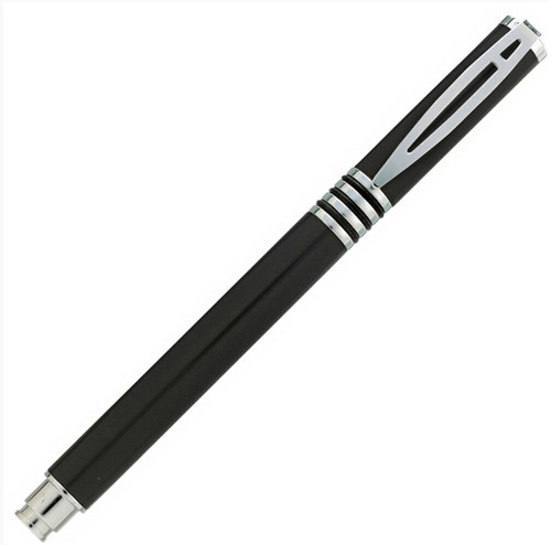 Pack of 10 Silverdale Fine Point Rollerball Pens Black with Black Ink