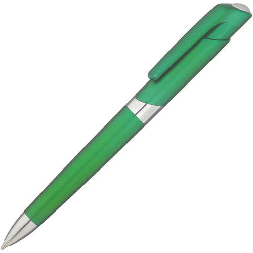 Cosmos Retractable Ballpoint Pen Metallic Green Black Ink 10 Pack