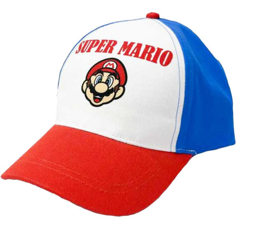 Super Mario One Size Baseball Cap Red White and Blue