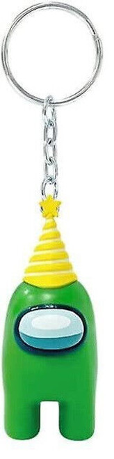 'Among Us' Collectable Keyrings, Series 2 Toikido, Green with Yellow Hat