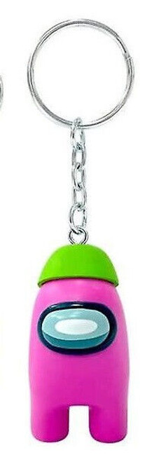 'Among Us' Collectable Keyrings, Series 2 Toikido, Pink with Green Hat