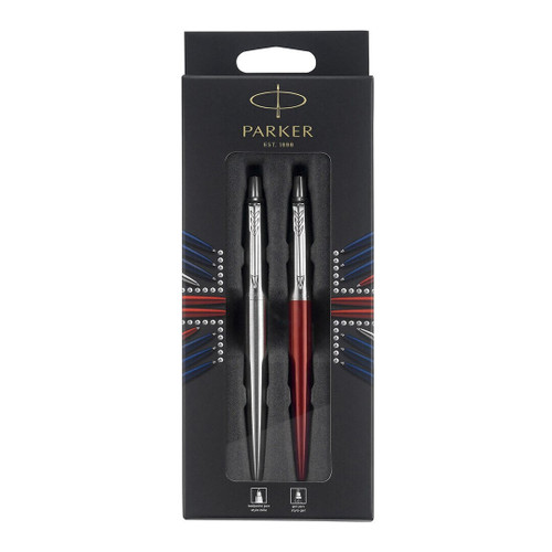 Parker Jotter London Duo Discovery Pack Stainless Steel and Kensington Red
