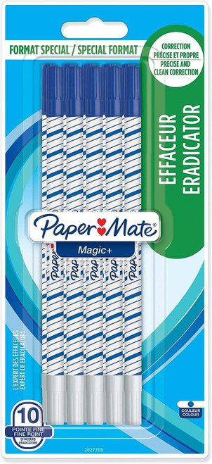 Paper Mate Magic Plus Eradicator Pen and Eraser Twin Tip 10 Pack