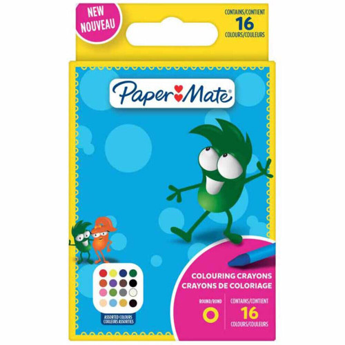 Paper Mate Pack of 16 Colouring Wax Crayons