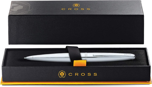 Cross ATX Pure Chrome Ballpoint Pen Black Ink