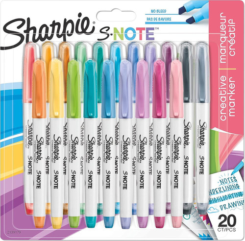 Sharpie S.Note 24 Pack of Creative Marker Pens Assorted Pastel Colours