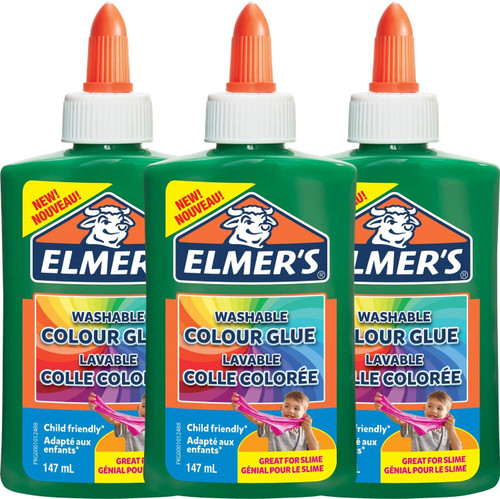 Elmer’s Colour PVA Glue Green 147 ml Washable and Kid Friendly 3 Pack