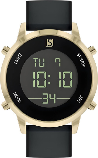 Mens Stylish Battery Operated Digital Watch with Black Silicon Strap