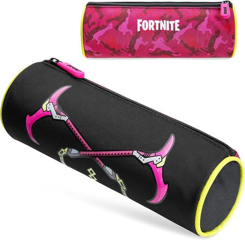 Fortnite Barrel Style Pencil Case Red Design