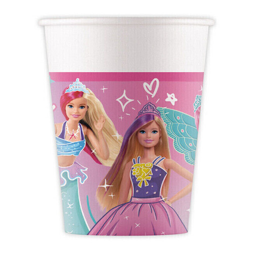 Barbie 6 Pack of Paper Party Cups 200ml Capacity