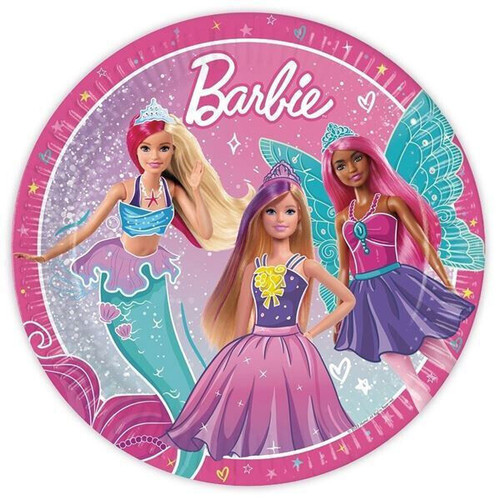 Barbie 8 Pack of Pink Paper Party Plates