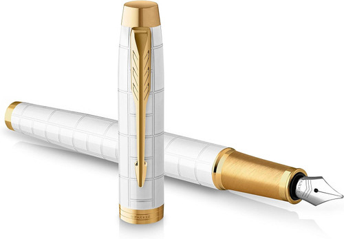 Parker IM Premium Pearl Fountain Pen with Gold Trim Medium Nib