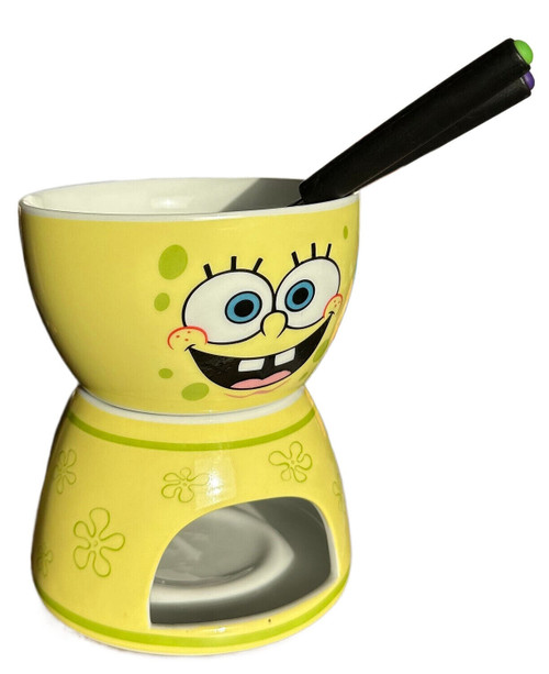 Spongebob Squarepants Small Ceramic Fondue Set with Forks