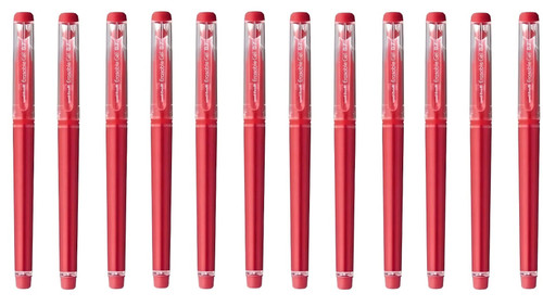 Uni-Ball Erasable Gel Ink Rollerball Pen 0.7mm Medium 12 Pack Red
