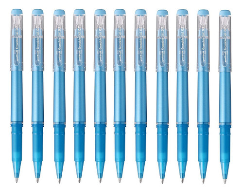 Uni-Ball Erasable Gel Ink Rollerball Pen 0.7mm Medium 12 Pack Sky Blue