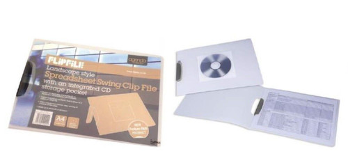 Flipfile Agenda Landscape Spreadsheet Swing Clip Files + CD Pocket X 100