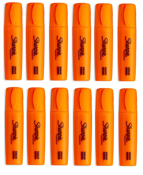 Sharpie Fluo XL Highlighter Pen 3 Blade Chisel Tip 12 Pack Orange