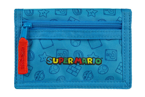 Super Mario Light Blue Canvas Zipped Pouch Wallet