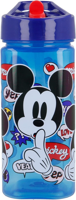 Mickey Mouse Large Drinks Bottle with Flip Up Dispenser Clear Blue
