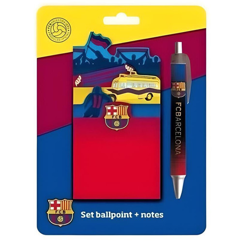 FC Barcelona Official Ballpoint Pen and Assorted Coloured Notepads