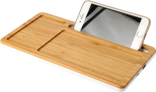 Blaupunkt Bamboo Organiser with Induction Wireless Charger for Phones