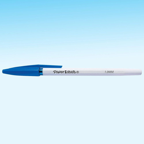 1000 X Paper Mate 045 Ball Point Pens 1.0mm Capped Blue Ink (20 Packs of 50)
