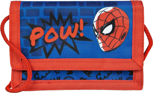 Spiderman Light Blue and Red Canvas Zipped Pouch Wallet