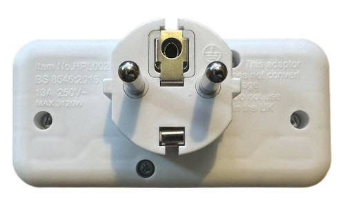 Travel Adapter 2 X UK/IRL 3 Pin Plugs to Single EU 2 Pin Plug