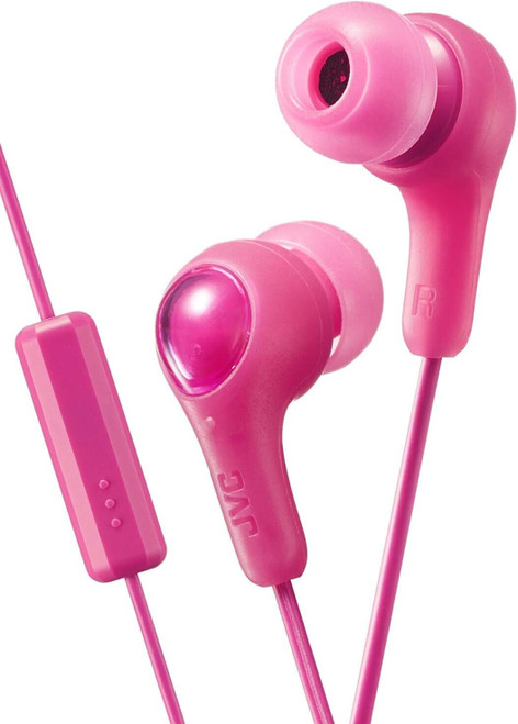 JVC Gumy Plus In-Ear Headphones with Remote and Mic Punch Pink HA-FX7M