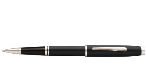 Cross Coventry Black Lacquer Medium Point Rollerball Pen with Chrome Trim