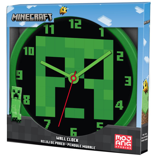 Minecraft 'Micra Creeper' Battery Operated Wall Clock