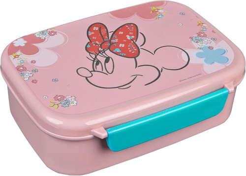 Minnie Mouse Lunch Sandwich Box Light Pink with Turquoise