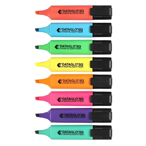 Dataglow Pack of 8 Chisel Tip Highlighter Pens