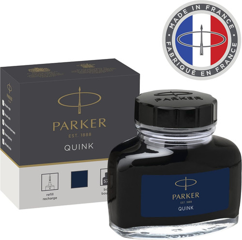 Parker Fountain Pen Ink Bottle Blue / Black QUINK Ink 57 ml