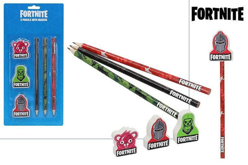 Fortnite Set of 3 Pencils with Erasers
