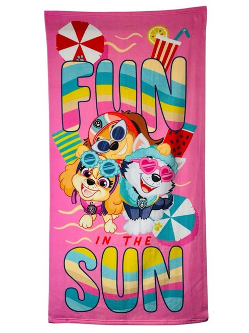 Paw Patrol Microfibre Beach Towel with Skye, Everest and Liberty
