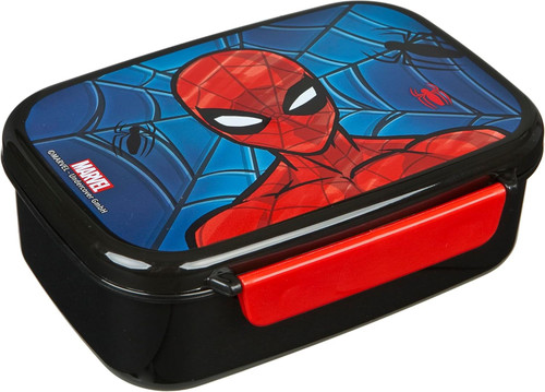 Spider-Man Lunch Box Black / Blue with Removable Divider