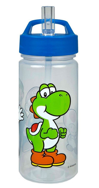 Super Mario 500ml Drinks Bottle with Flip Up Dispenser Blue