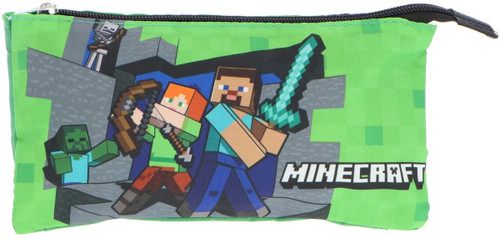 Minecraft Double Zip 3 Compartment Pencil Case