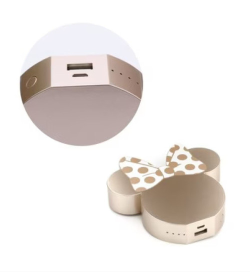 Disney Minnie Mouse 3D Mirror Powerbank Battery Backup 5000mAh Gold